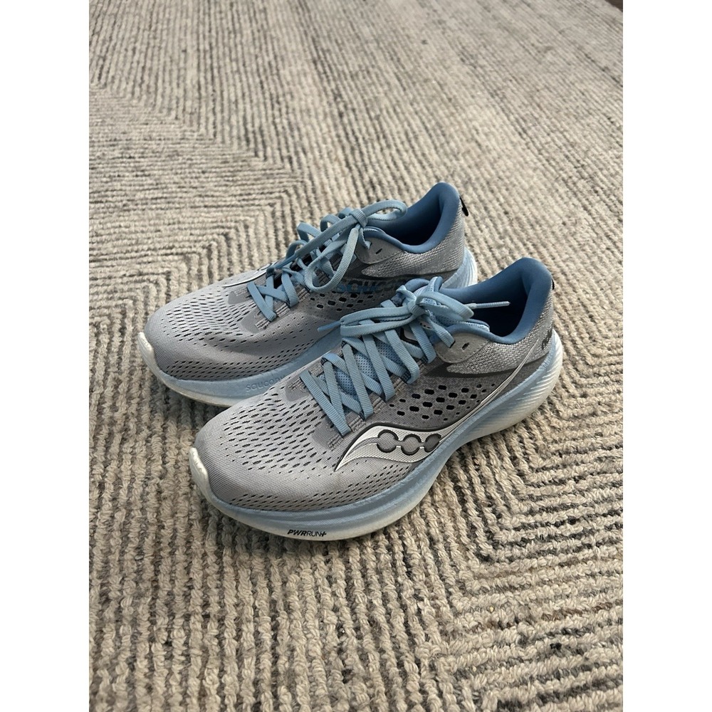 Saucony Ride 17 Shoes Womens Size 9 Gray Blue Running Sneakers